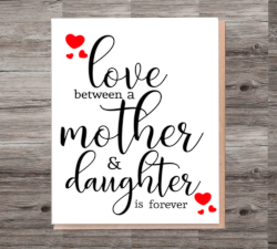 Mum & Daughter Birthday Card, Card for Mum, Birthday Card